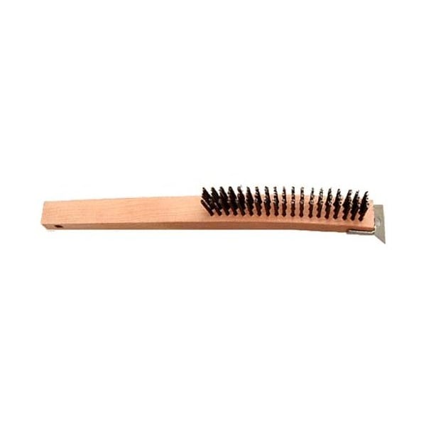 4x19 Row 0.013 CS Wire, 13-3/4 Wood Handle w Scraper Scratch Brush, PK12
